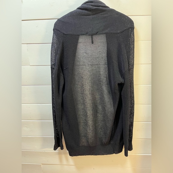 SARAH PACINI – Black Open-Front Knit Cardigan – One Size - Picture 10 of 16